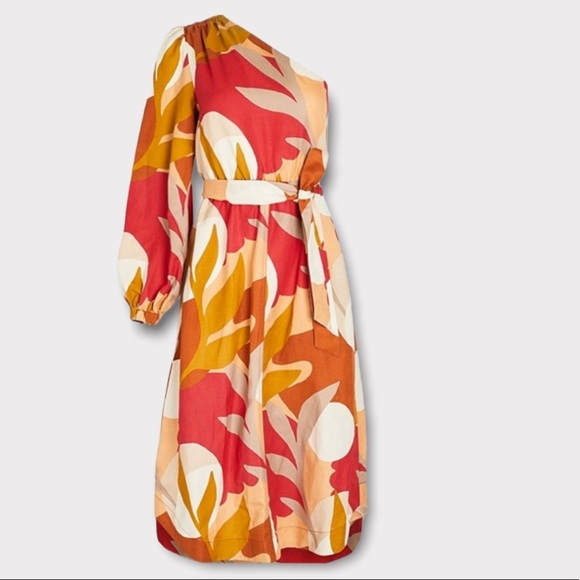 Rebecca Vallance Sangria One Sleeve Midi SunDress NWT - Picture 6 of 9